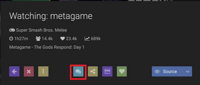 Click on the chat icon to open a streams chat window.
