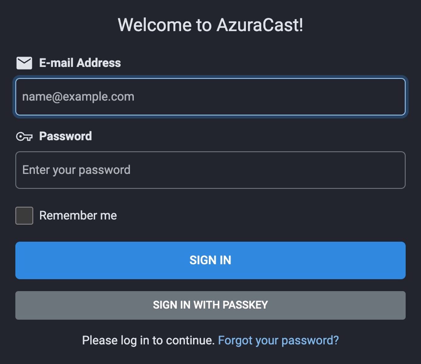 AzuraCast Login